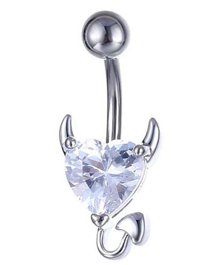 Crystal Belly Button Ring Animal Shape Belly Piercing Stainless Steel Heart Navel Curved Barbell Rings Sexy Body Jewelry
