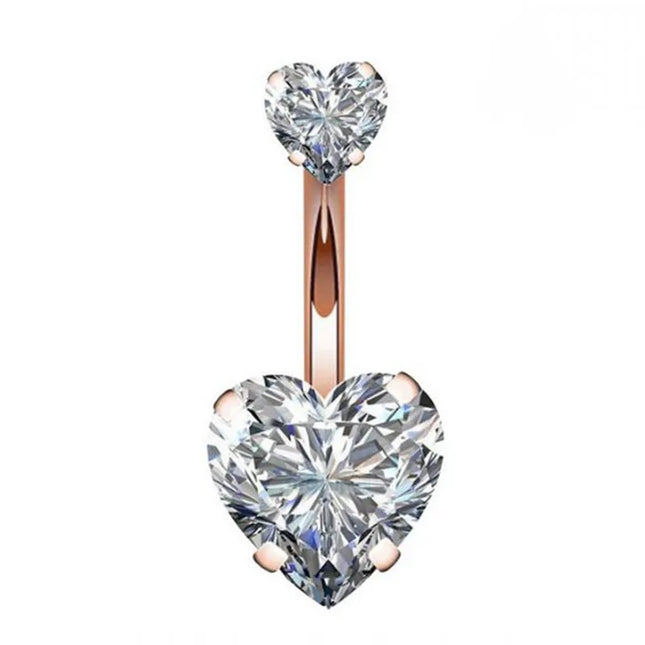 Zircon Crystal Belly Button Piercing Rings for Women Navel Ring Surgical Steel Barbell Heart Butterfly Body Piercing Jewelry