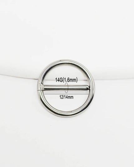 F136 Titanium 14G Nipple Piercing Ring Clicker ZC Round Hexagonal Nasal Septum Jewelry for Men And Women