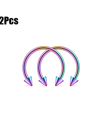 Punk C Shape Steel Nose Ring Horseshoe Lip Ring puncture Hook Clip Earrings Septum  No Allergic Body Piercing Jewelry Nose Rings