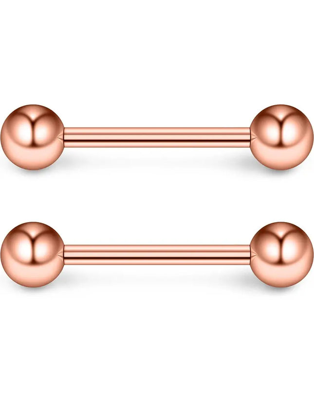 48 Pcs/2 Pcs Nipple Ring Tongue Ring Surgical Steel Straight 14G Barbell Piercing Jewelry 12MM 14MM 16MM Women's and Men's Glow