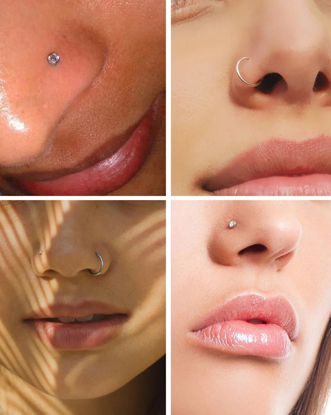 7pcs Nose Piercing Kit Nose Ring Piercing Kit, Nose Piercing Kit with Nose Rings Disposable Nose Piercing Gun Kit