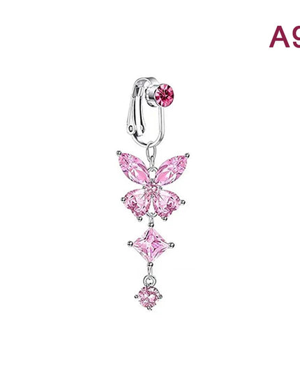 1Pcs Heart Belly Button Rings Pink 14G Women Fashion Belly Ring Dangle Cz Butterfly Punk Spider Navel Piercing Barbell Pircing