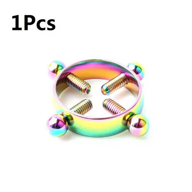 1Pc Stainless Steel Adjustable Nipple Ring For Women, Various Colors Clip On Nipple Rings Fake Nipple Piercing Jewelry.