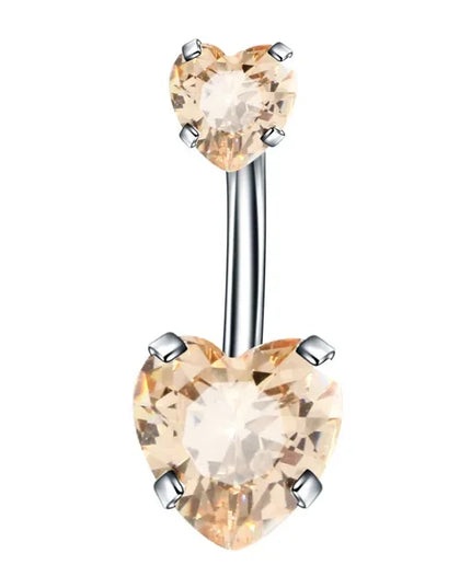 Fashion Heart Belly Button Piercing for Women Sexy CZ Stainless Steel Navel Rings Body Jewelry