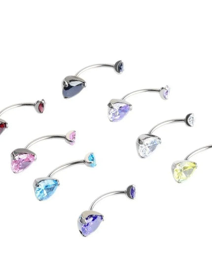 Elegant Titanium Belly Button Ring Zircon Stone G23 Titanium Dangle Curved Barbells Dangle Design Curved Barbell