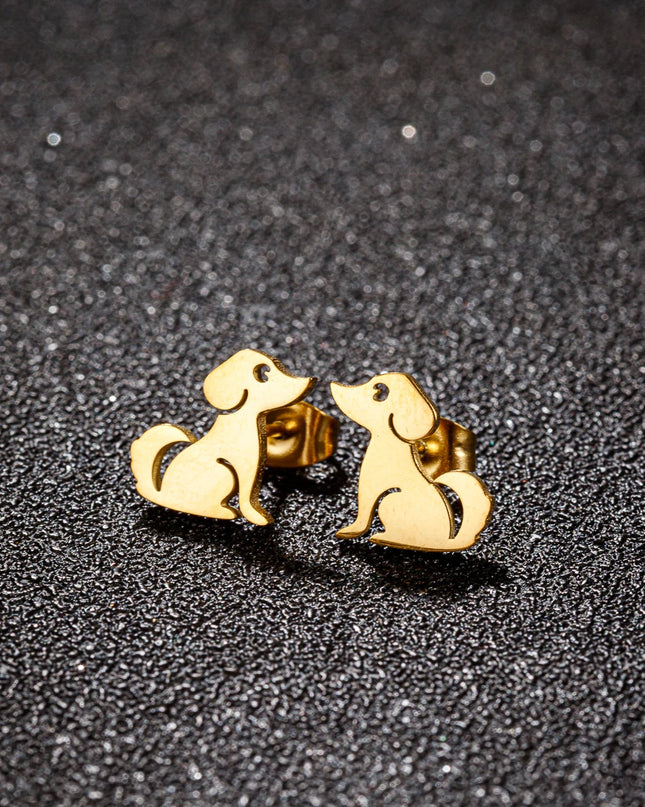 Pet Dog Ear Piercing For Women Cute Love Dachshunds Stainless Steel Corgi Dog Animal Stud Earring Free Shipping Brincos