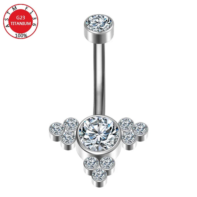 Belly Button Piercing Cartilage Diaphragm Navel Titanium Surgical Steel Woman Zircon Crystal Body Jewelry Women Accessories