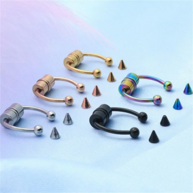 Magnetic Horseshoe Nose Rings, 316L Stainless Steel, Faux Septum Rings, Fake Piercing, Clip on, Hoop Rings, Gift for Women, Girl