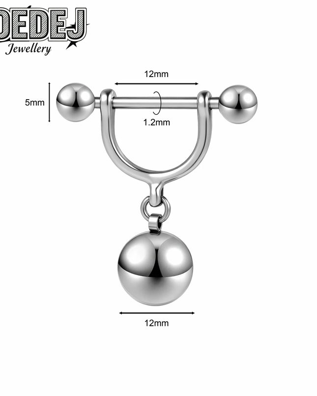 AOEDEJ 1 PC/1 Pair 14/16G Stainless Steel Nipple Rings Unisex Pendant Nipple Piercings Straight Rod Barbell Dangle Body Jewelry