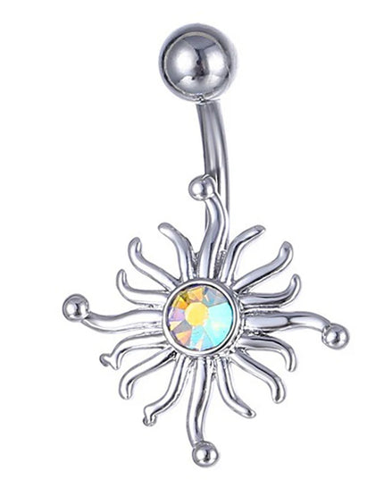 Crystal Belly Button Ring Animal Shape Belly Piercing Stainless Steel Heart Navel Curved Barbell Rings Sexy Body Jewelry