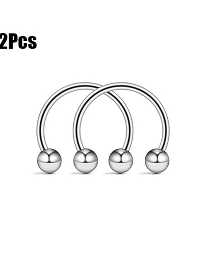 Punk C Shape Steel Nose Ring Horseshoe Lip Ring puncture Hook Clip Earrings Septum  No Allergic Body Piercing Jewelry Nose Rings