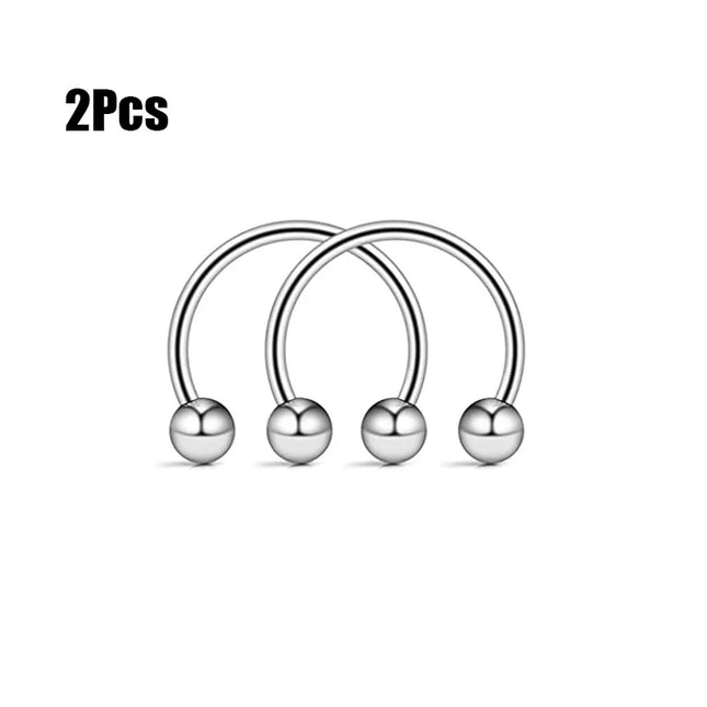 Punk C Shape Steel Nose Ring Horseshoe Lip Ring puncture Hook Clip Earrings Septum  No Allergic Body Piercing Jewelry Nose Rings