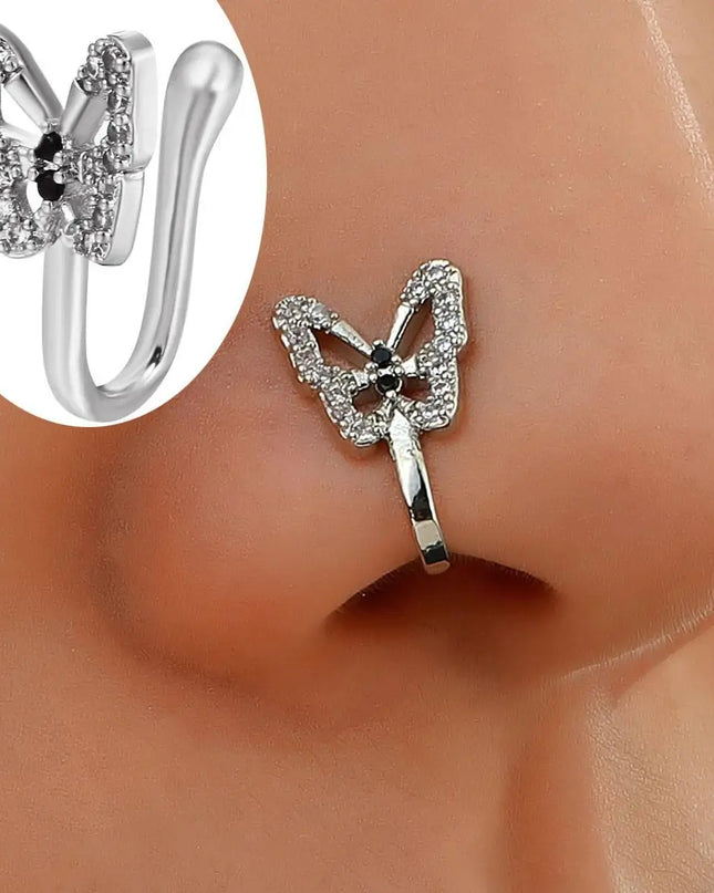 Men Women Nose Ring Clip Fake Septum Piering Rock Hip Hoop Punk Stainless Steel Body Jewelry Non Perforation Nose Clip Ring 2026