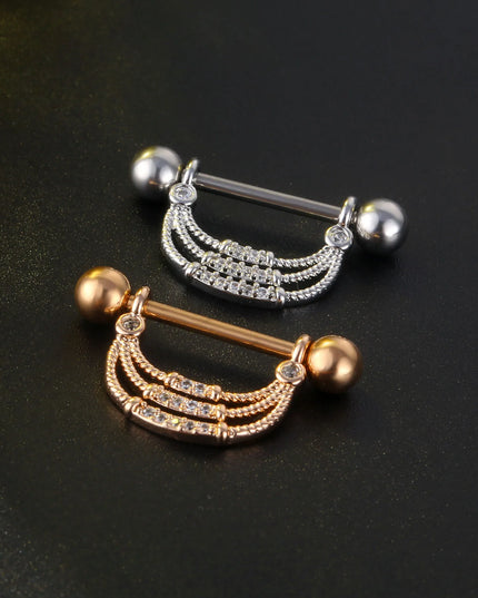 Sexy Nipple Ring Stainless Steel Zircon U Shape Barbell Nipple Studs Piercing Helix Piercing Body Papillary nail Jewelry
