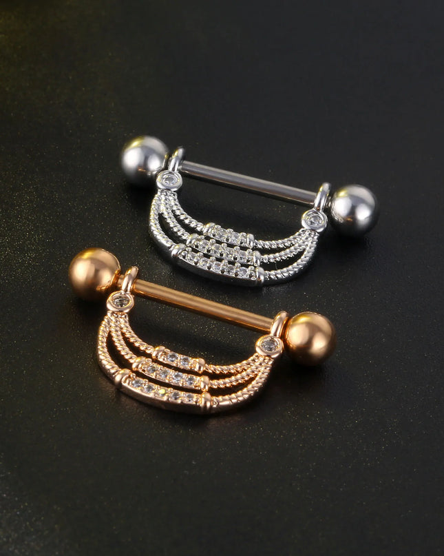 Sexy Nipple Ring Stainless Steel Zircon U Shape Barbell Nipple Studs Piercing Helix Piercing Body Papillary nail Jewelry