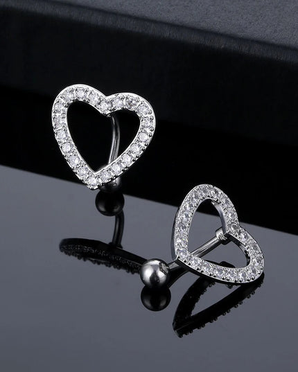 1PC Heart Belly Button Ring JewelryNavel Pircing Umbilical Pircing  Ring Navel Piercing Ring Cooper Belly Button Piercing Ring