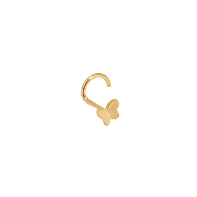 1pcs 20G Stainless Steel Nose Stud Rings for Women Nose Piercing Bend Butterfly Nose Ring Earring Nose Studs Piercing Jewelry
