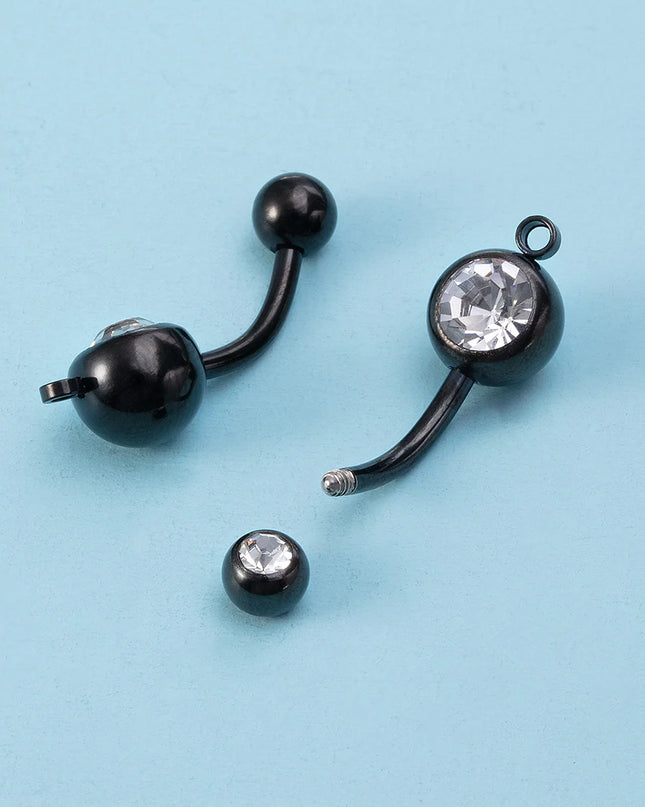 1/4pcs Belly Button Rings DIY Jewelry Making Supplies Findings Pendant Navel Stud Stainless Steel Barbell Piercing Body Jewelry