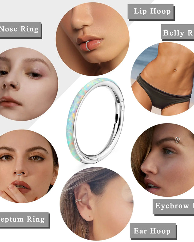 1Pc Surgical Steel Nose Rings Hoops for Women Men Clicker Septum Lip Nose Rings Helix Cartilage Conch Rook Piercing Jewelry