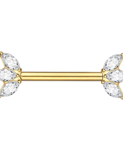 1Pc G23 Titanium Nipple Piercing Barbell Ring Flower Internally Threaded Nipple Shield Ring for Sexy Women Body Piercing Jewelry