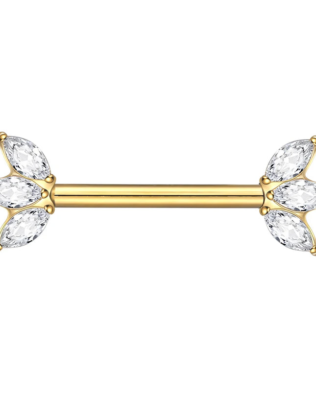 1Pc G23 Titanium Nipple Piercing Barbell Ring Flower Internally Threaded Nipple Shield Ring for Sexy Women Body Piercing Jewelry