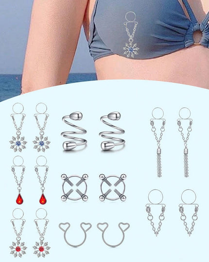Fake Nipple Piercing Faux Nipple Piercing Fake Nipple Rings Faux Nipple Rings For Women Faux Piercing Jewelry