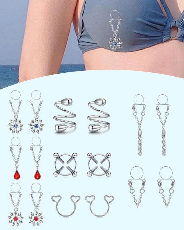 Fake Nipple Piercing Faux Nipple Piercing Fake Nipple Rings Faux Nipple Rings For Women Faux Piercing Jewelry