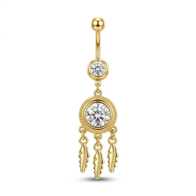 Crystal Pendant Belly Button Ring For Women Star Zircon Navel Ring Jewelry Pentagram Belly Ring Sexy Body Piercing Jewelry