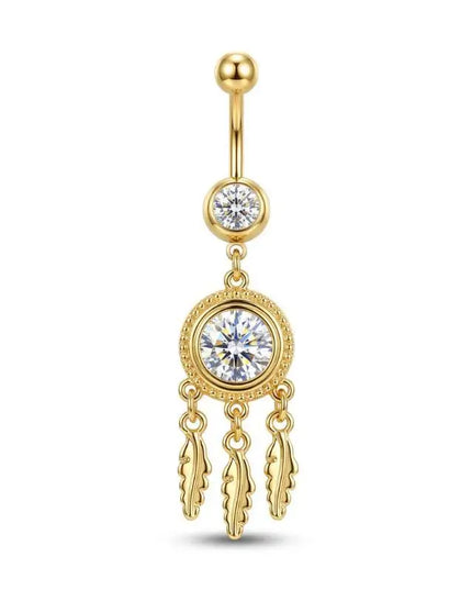 Crystal Pendant Belly Button Ring For Women Star Zircon Navel Ring Jewelry Pentagram Belly Ring Sexy Body Piercing Jewelry