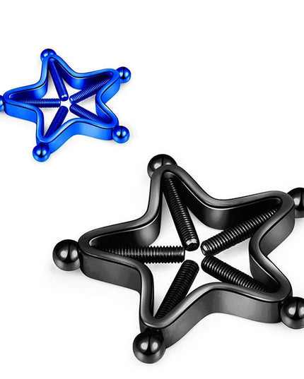 ● 1Pc Stainless Steel Adjustable Nipple Rings For Women, Star Shaped Clip On Nipple Ring Fake Nipple Piercing Jewelry