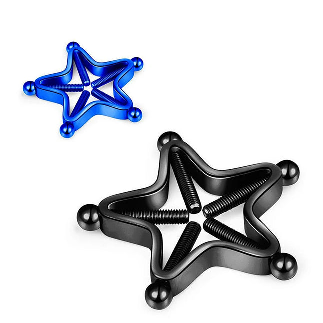 ● 1Pc Stainless Steel Adjustable Nipple Rings For Women, Star Shaped Clip On Nipple Ring Fake Nipple Piercing Jewelry