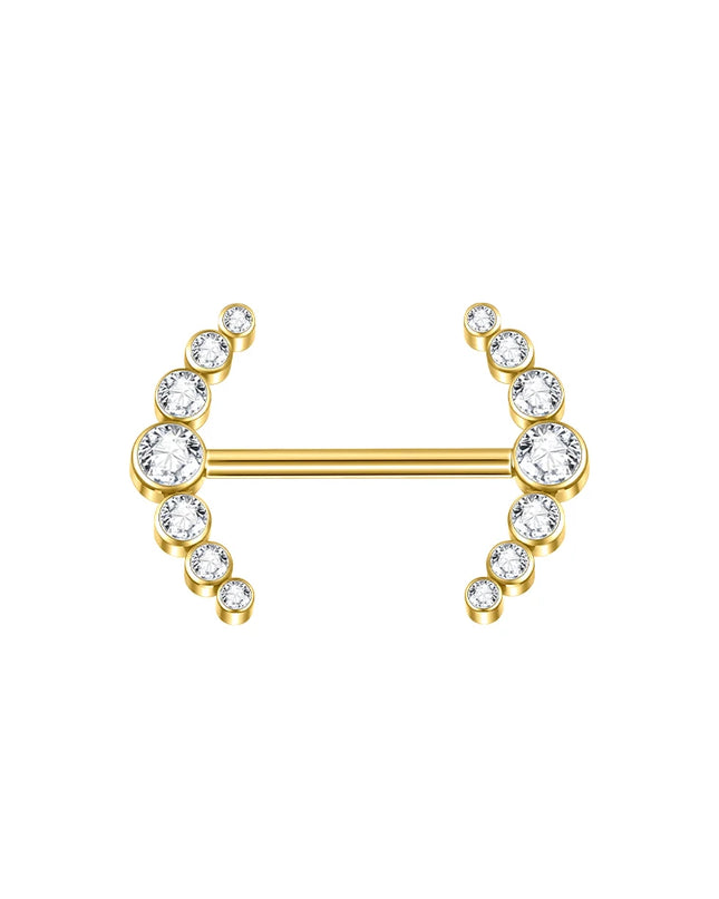 1Pc Titanium Nipple Piercing Jewelry Internally Threaded Nipple Barbell Mamilo Piercing Prong Set Heart CZ Nipple Rings Women