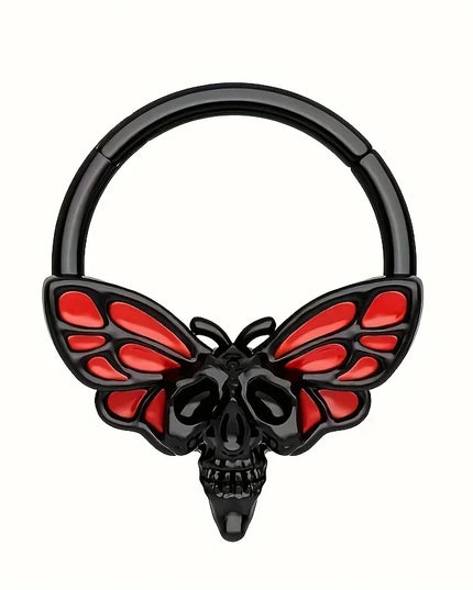 1PC stainless steel nose ring, bat nasal septum ring, hinge, earscreen cartilage, ear stud puncture, jewelry, heart, bee, star,
