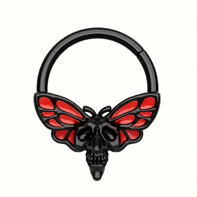 1PC stainless steel nose ring, bat nasal septum ring, hinge, earscreen cartilage, ear stud puncture, jewelry, heart, bee, star,