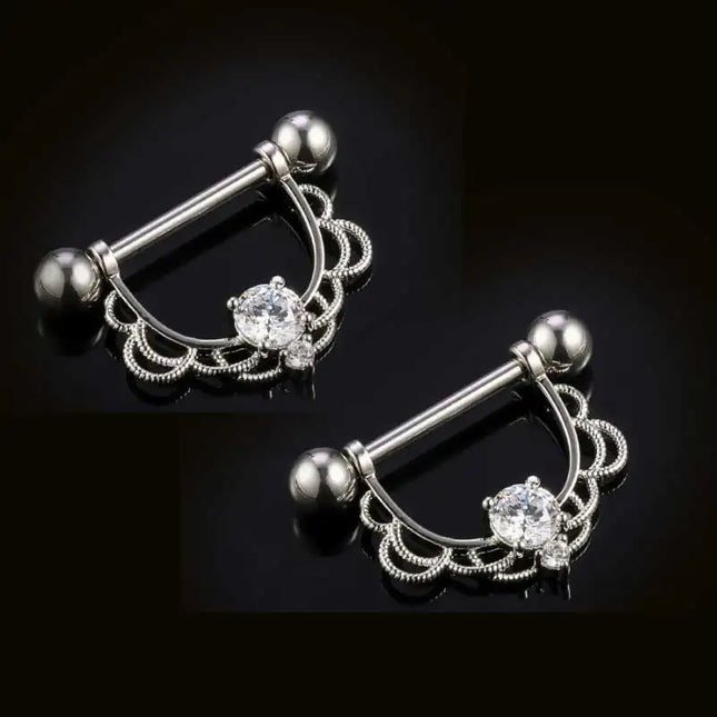 Sexy Nipple Ring Stainless Steel Zircon U Shape Barbell Nipple Studs Piercing Helix Piercing Body Papillary nail Jewelry