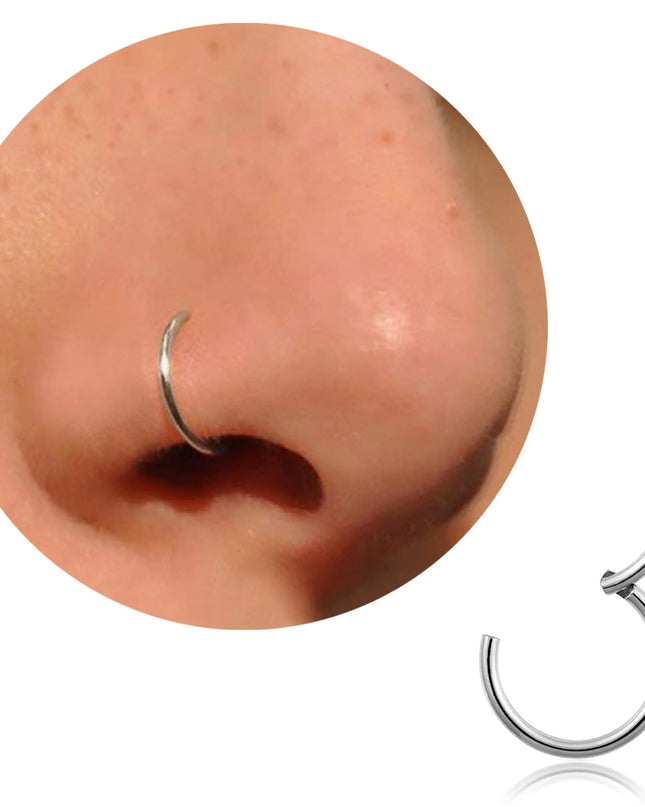 18G  316L Surgical Steel Nose Ring Hoop, Cartilage Hoop Earrings for Women Men  Piercing Jewelry 6mm/8mm/10mm/12mm