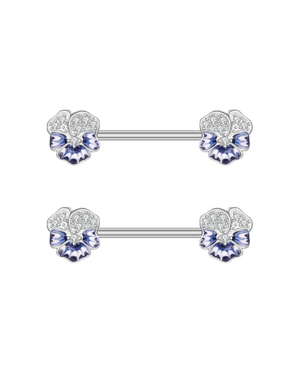 2pcs Heart Bear Dangled Nipple Piercings Screwed 14G Flower Butterfly Shield Bar Barbell Nipple Ring Piercing Nombril Jewelry