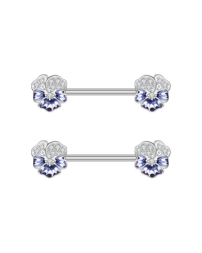 2pcs Heart Bear Dangled Nipple Piercings Screwed 14G Flower Butterfly Shield Bar Barbell Nipple Ring Piercing Nombril Jewelry