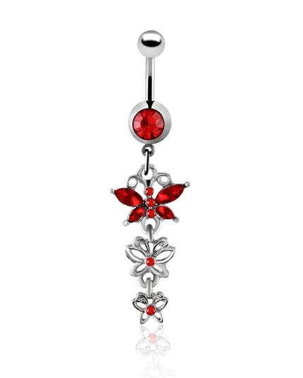 1PC Belly Button Piercing Crystal Ball Butterfly Navel Piercing Stainless Steel Belly Button Ring Cartilage Earring Jewelry