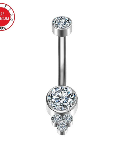 Belly Button Piercing Cartilage Diaphragm Navel Titanium Surgical Steel Woman Zircon Crystal Body Jewelry Women Accessories