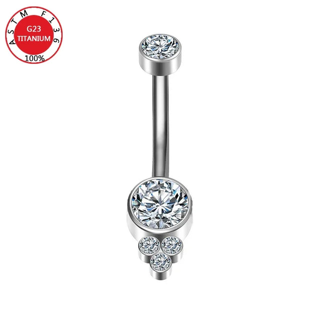 Belly Button Piercing Cartilage Diaphragm Navel Titanium Surgical Steel Woman Zircon Crystal Body Jewelry Women Accessories
