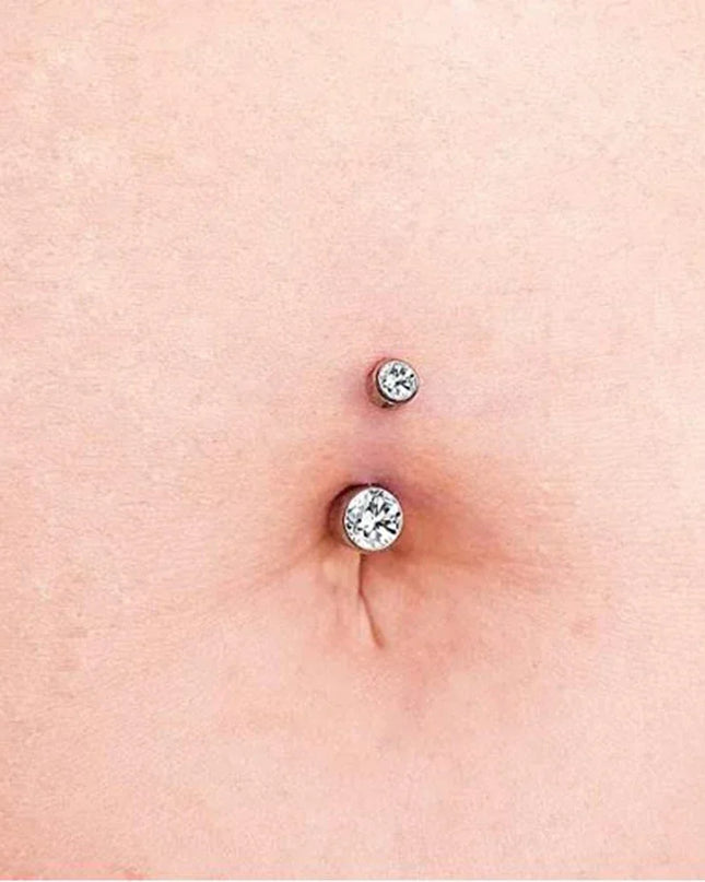 F136 Titanium Belly Button Piercing Hinge Segment External Helix 16G Zircon Piercing navel Women Sexy Body Jewelry Wholesale