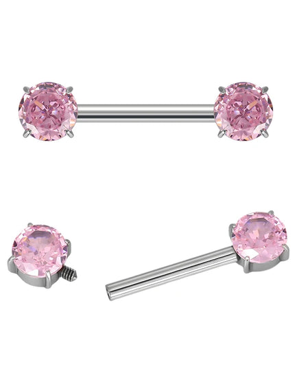ASTM F136 Titanium PIERC Barbell Ring Nipple Ring Barbell CZ 14G12mm Ear Bar Piercing Bar Barbells Nipple Piercing Jewelry