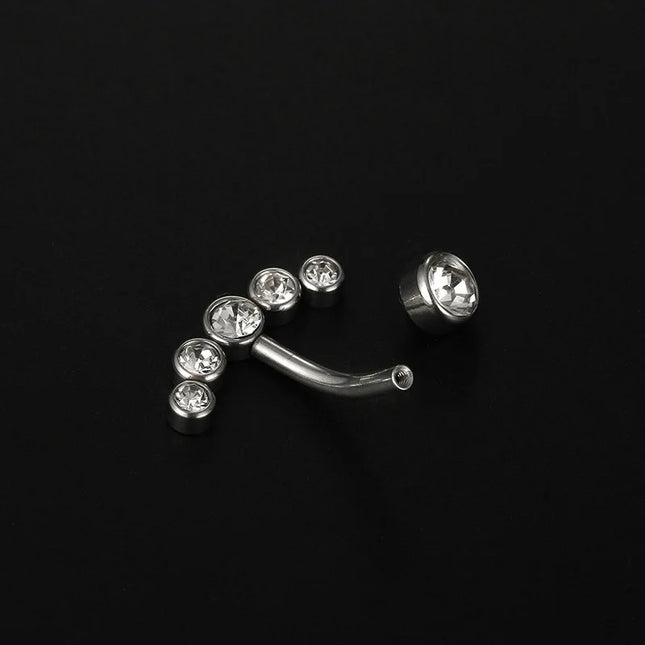 1 Pc New Sexy Dangling Navel Belly Button Ring Oreja 14G Cubic Zirconia 316L Surgical Steel Belly Piercing Jewelry