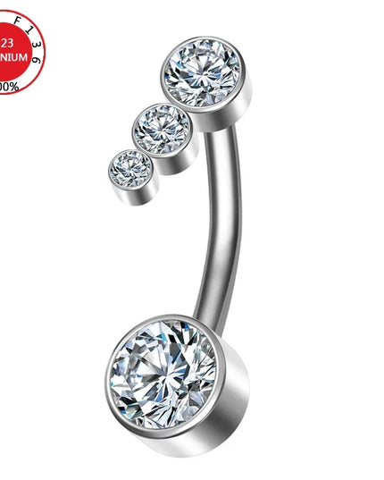 Belly Button Piercing Cartilage Diaphragm Navel Titanium Surgical Steel Woman Zircon Crystal Body Jewelry Women Accessories