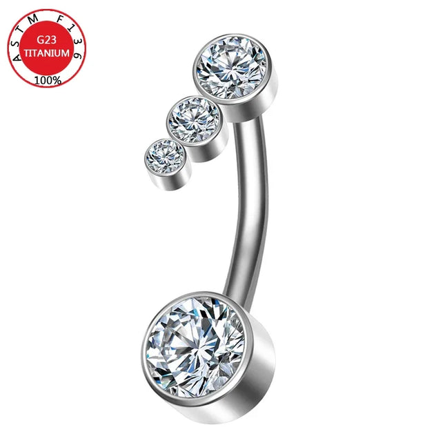 Belly Button Piercing Cartilage Diaphragm Navel Titanium Surgical Steel Woman Zircon Crystal Body Jewelry Women Accessories