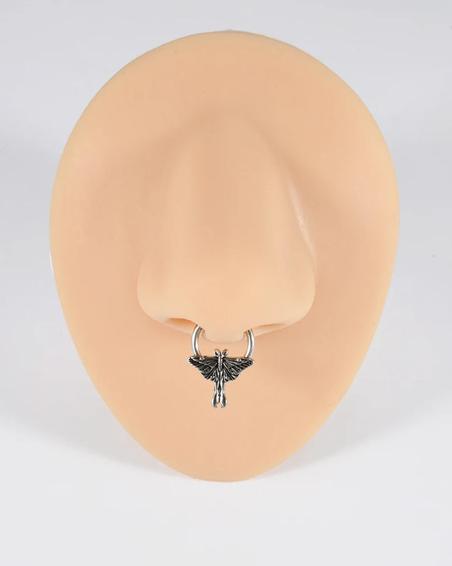 1PC Punk Many Style Black Oil Drip Hinger Septum Nose Ring Stainless Steel Ear Tragus Cartilage Daith Helix Earring Unisex Gift