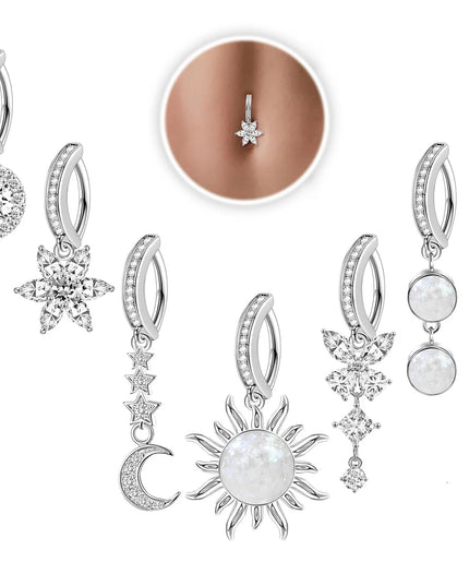 Pink Butterfly Belly Button Piercing Jewelry Women Cz Navel Barbell Fashion Crystal Reverse Curved Belly Rings Piercing Ombligo