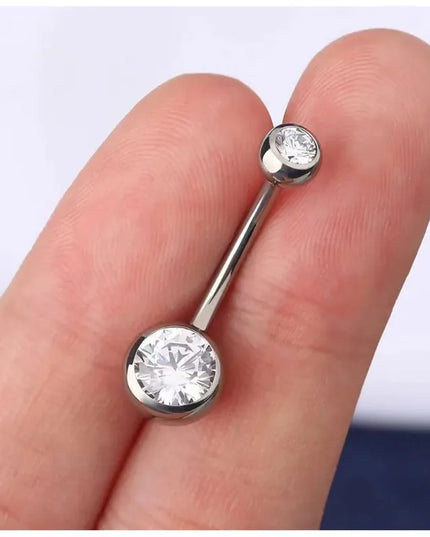 1Pc Belly Button Ring for Women, 316L Stainless Steel Belly Ring Piercing 8/10/12mm Belly Button Stud for Women